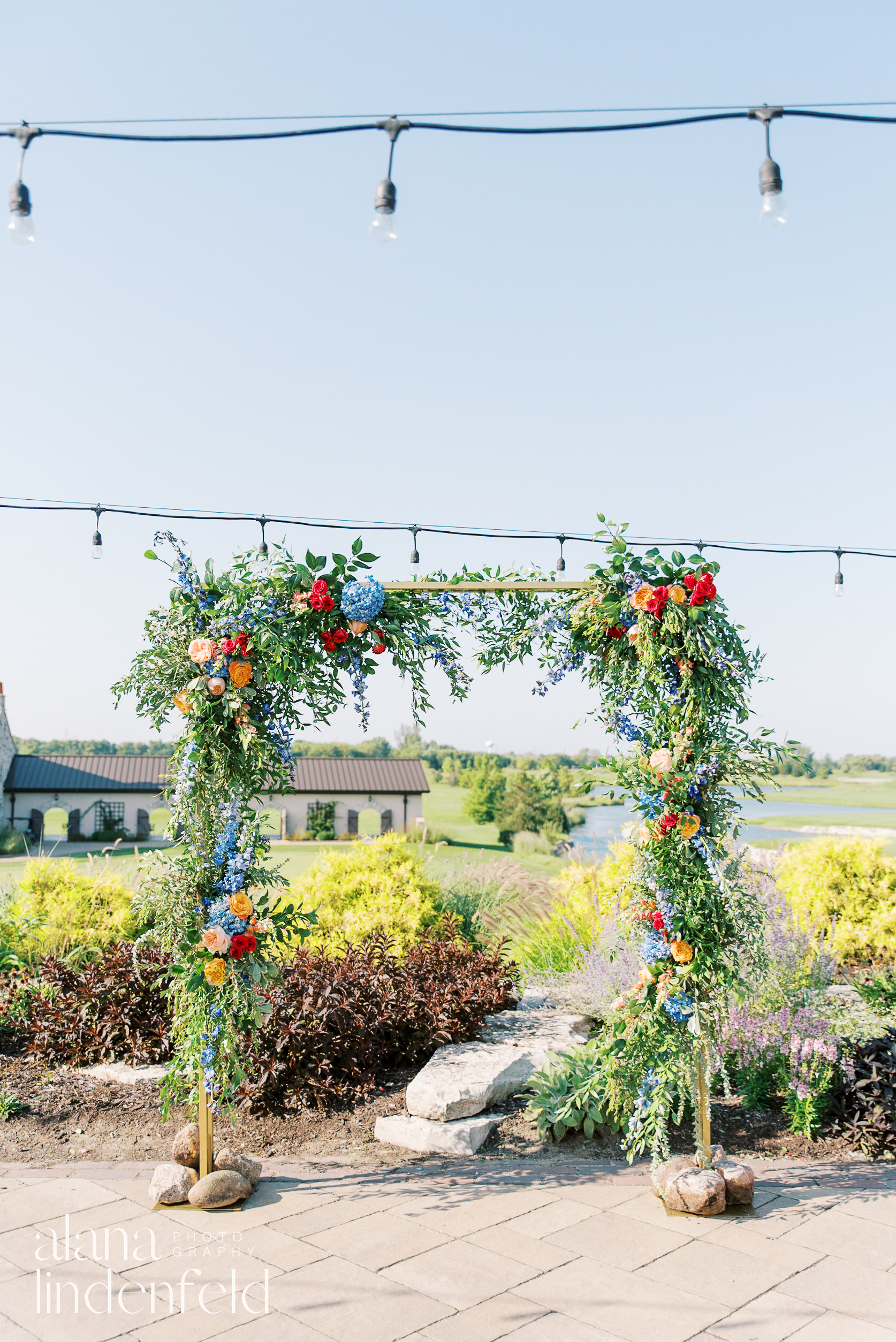 colorful wedding arch