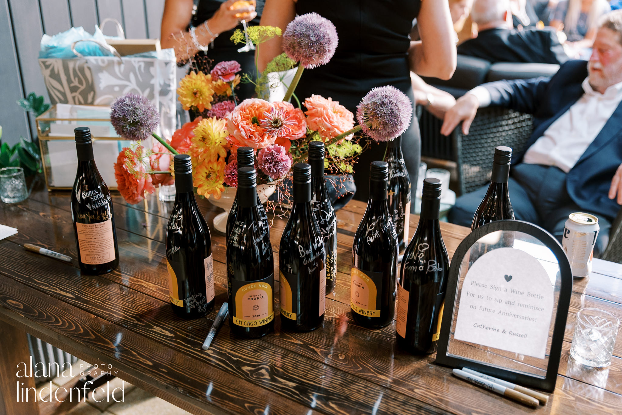 wine bottle guestbook at chicago winery