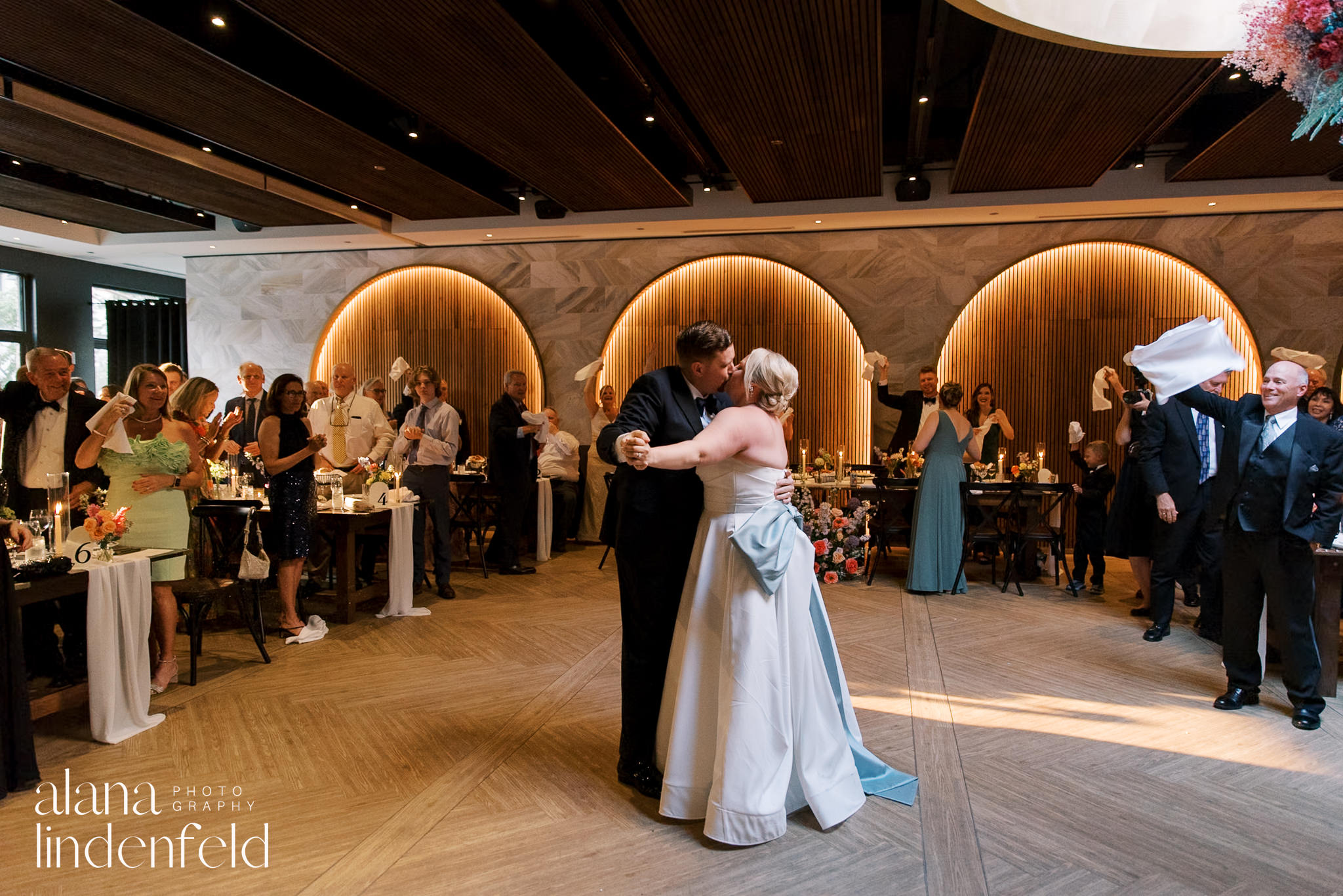 bride and groom reception entrance at chicago winery