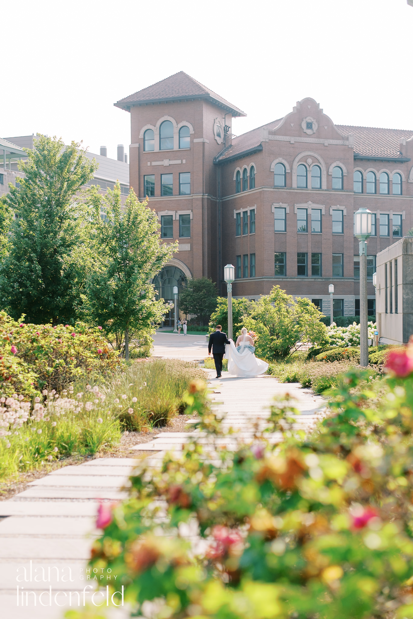 Madonna Della Strada Church wedding at Loyola University in the summer