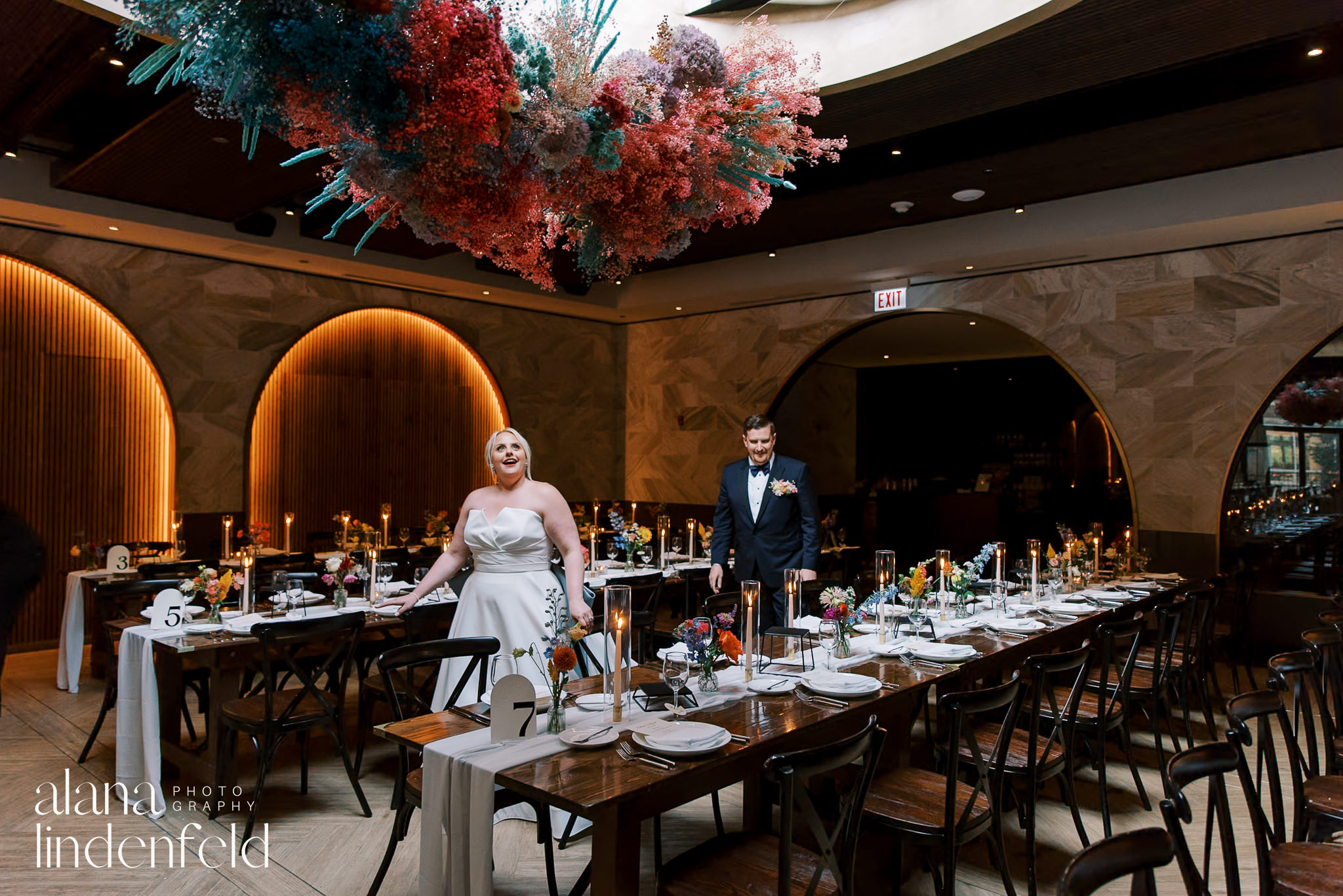 room reveal at chicago winery wedding