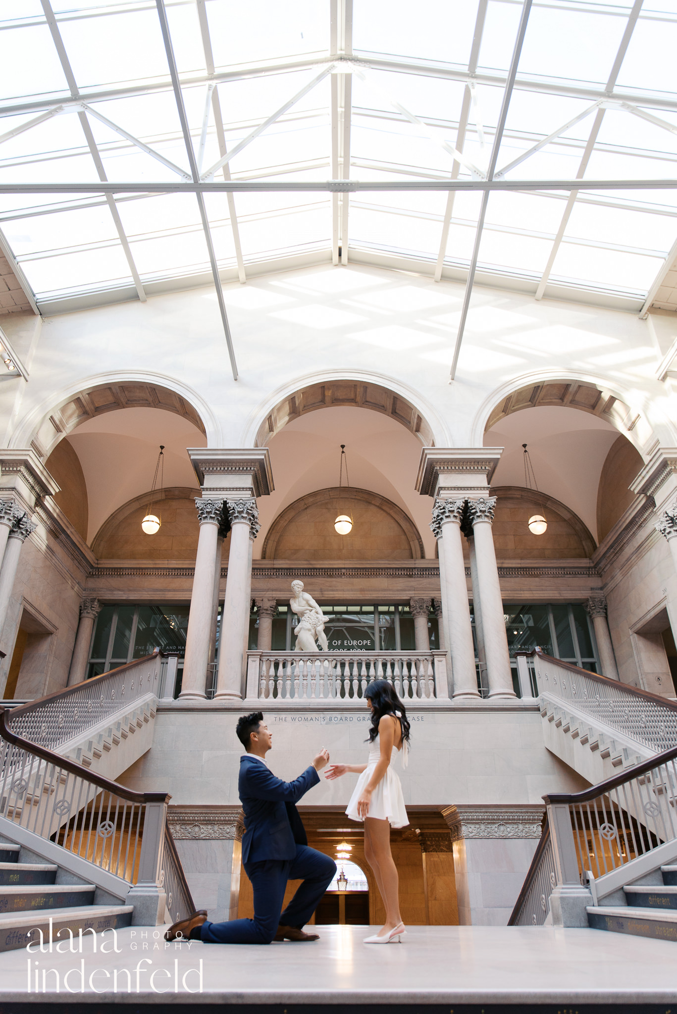 private proposal at Art Institute of Chicago at Womans' Board Grand Staircase