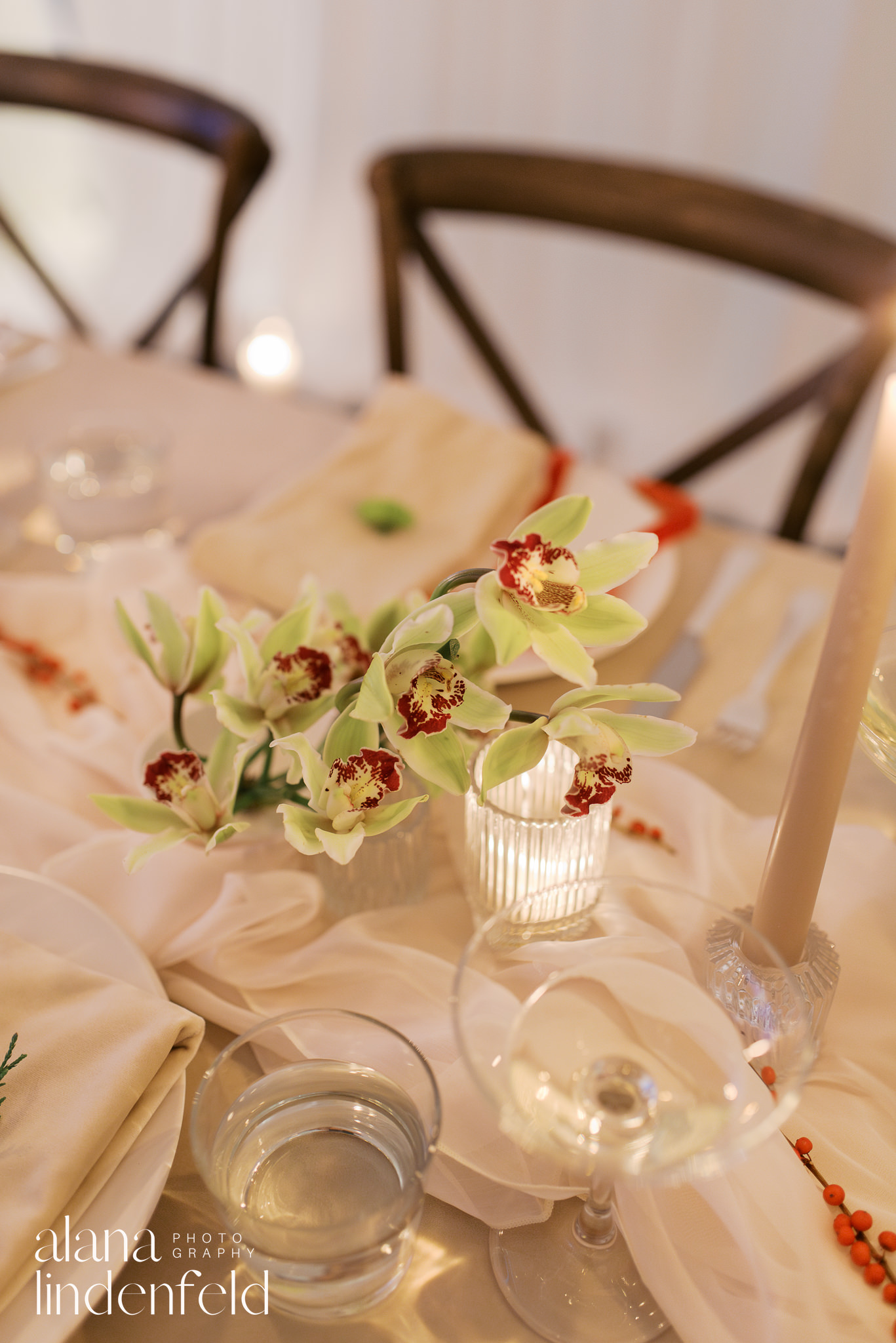 candlelit draped dinner reception at room 1520