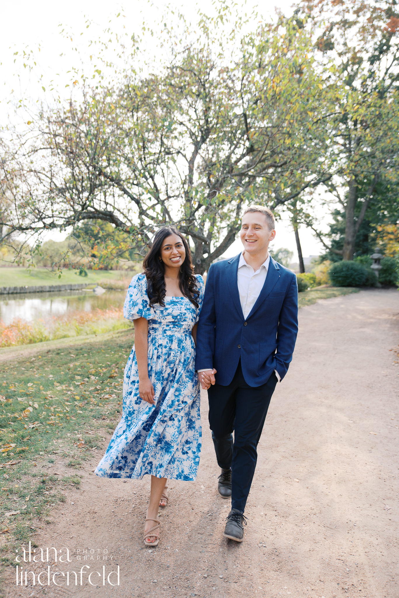 fall engagement pictures at Chicago Botanic Garden Japanese Gardens