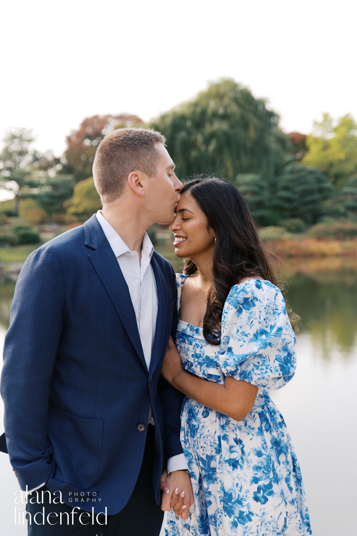 fall engagement pictures at Chicago Botanic Garden Japanese Gardens