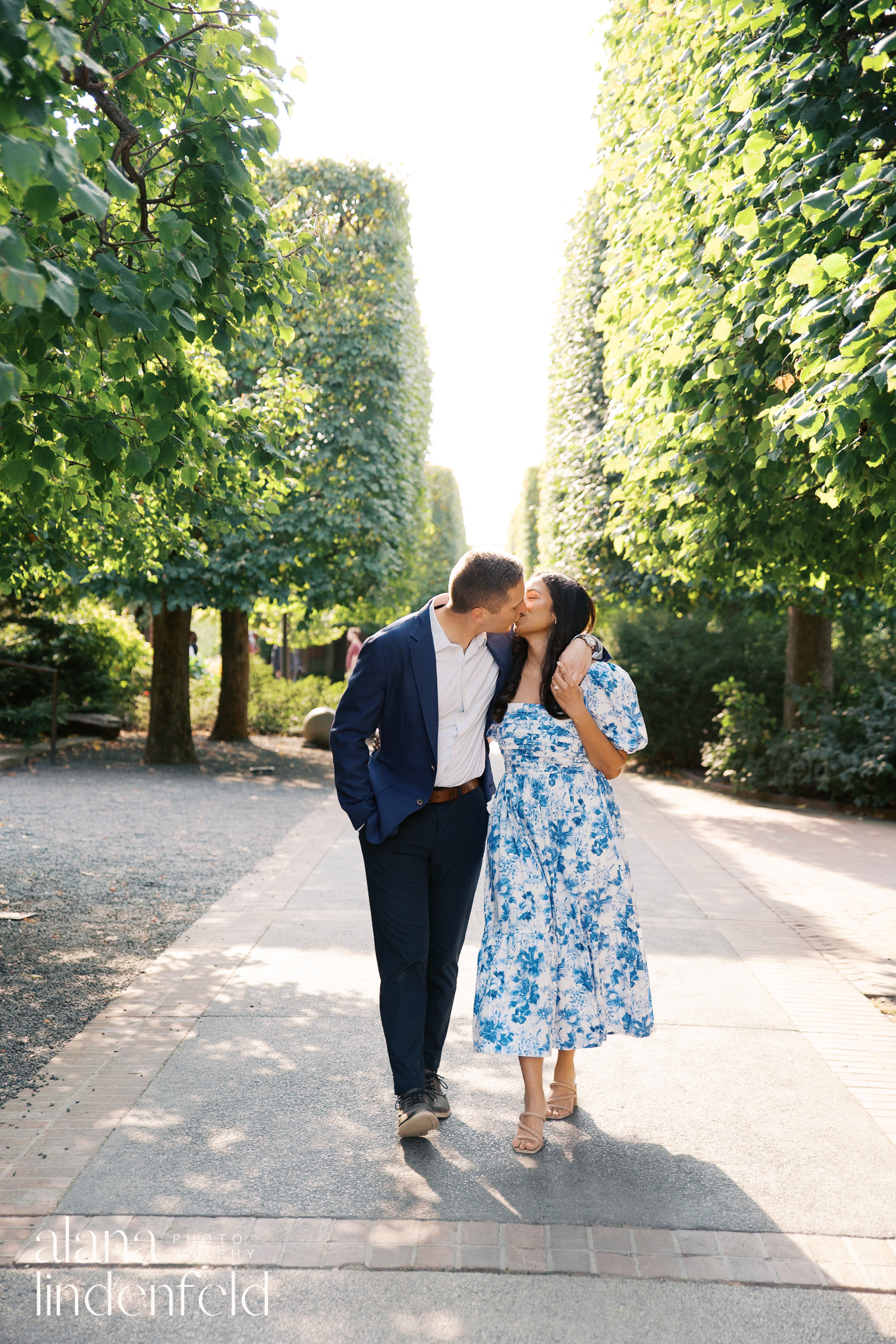 fall engagement pictures at Chicago Botanic Garden English Walled Garden