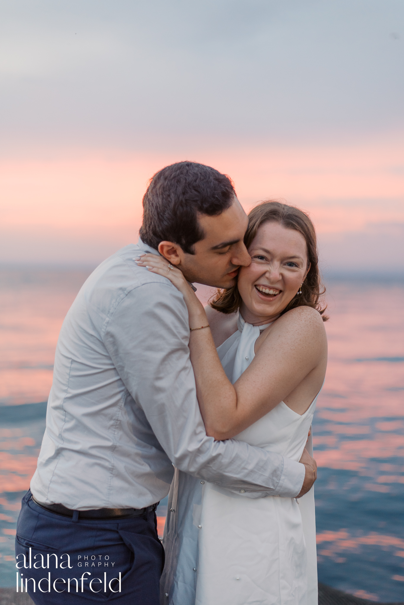 colorful sunrise engagement session in chicago